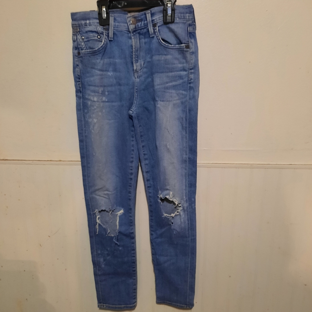 Citizens of Humanity womens distressed destroyed blue jeans size 23 made in USA